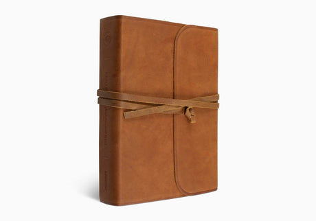 ESV Single Column Journaling Bible, Large Print (Natural Leather, Brown, Flap with Strap)