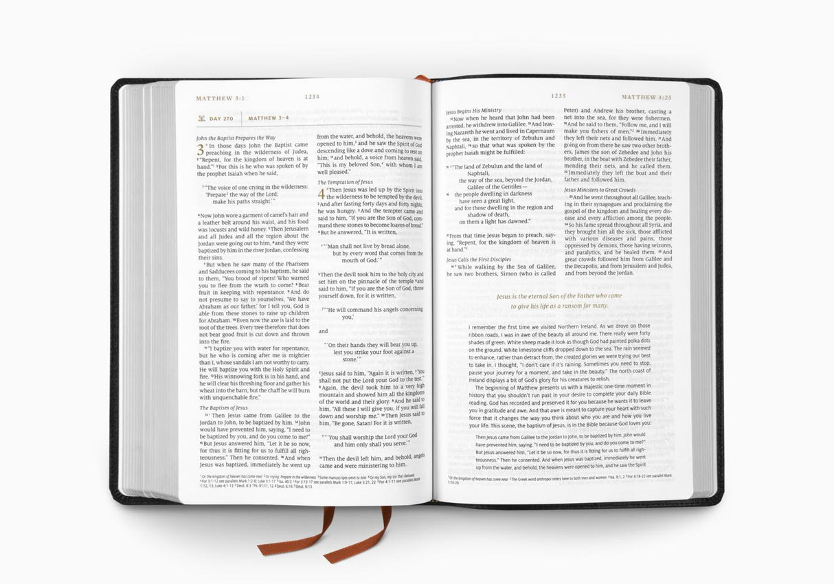 ESV Everyday Gospel Bible: Connecting Scripture to All of Life (Genuine Leather, Black)
