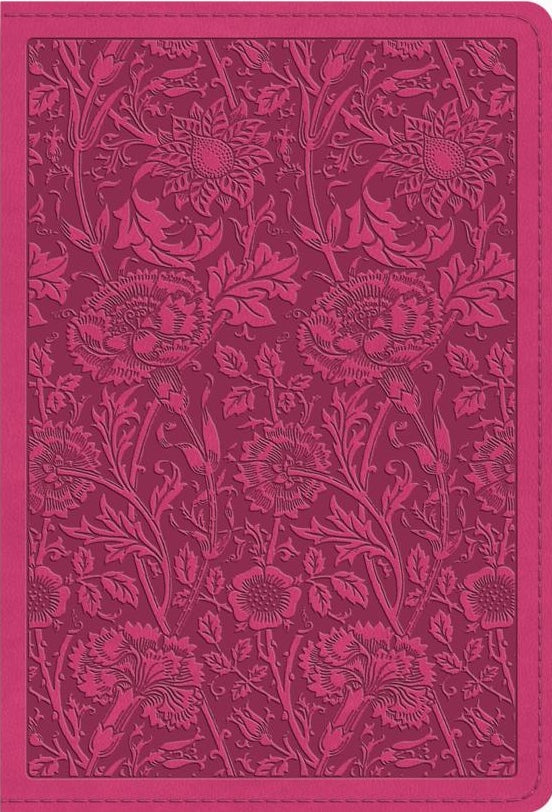 ESV Large Print Compact Bible, Red Letter (Trutone, Berry, Floral Design) - ESV - 9798874902933