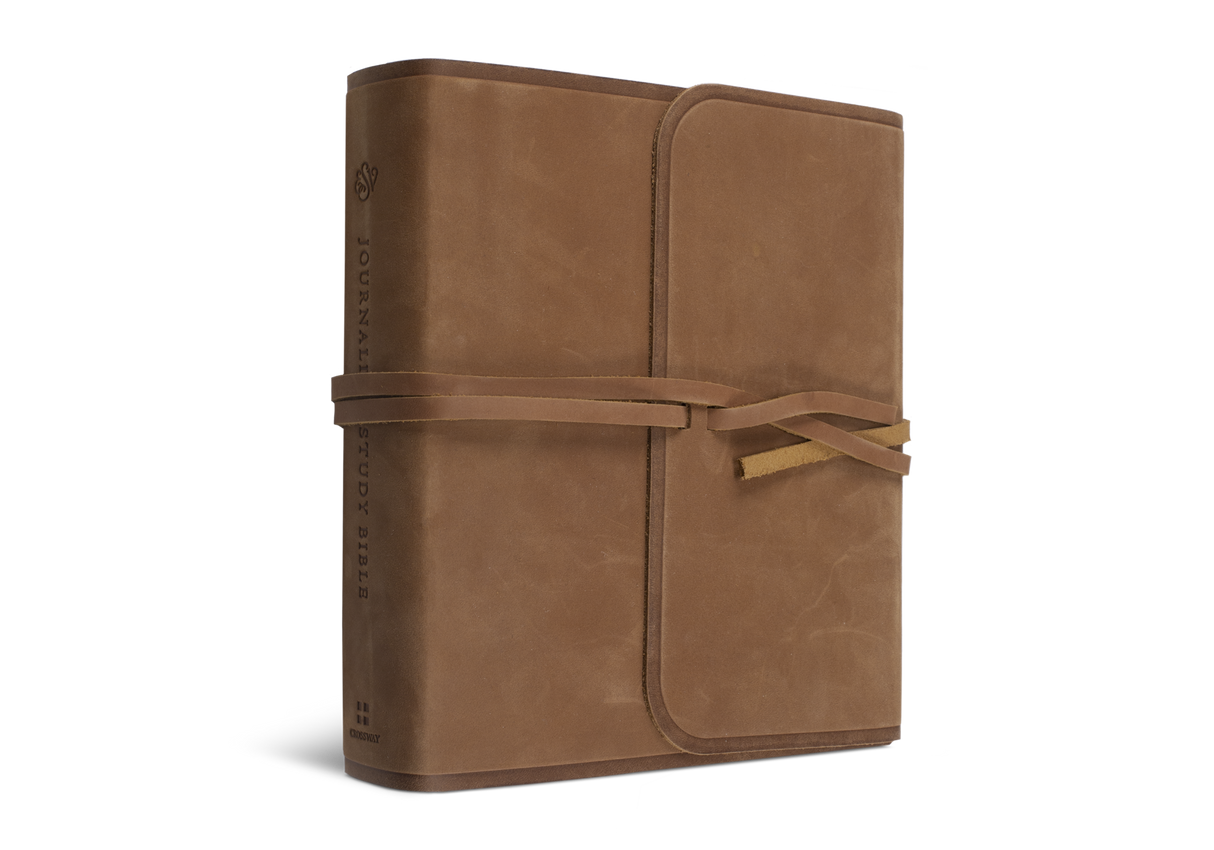 ESV Journaling Study Bible (Natural Leather, Brown, Flap with Strap)