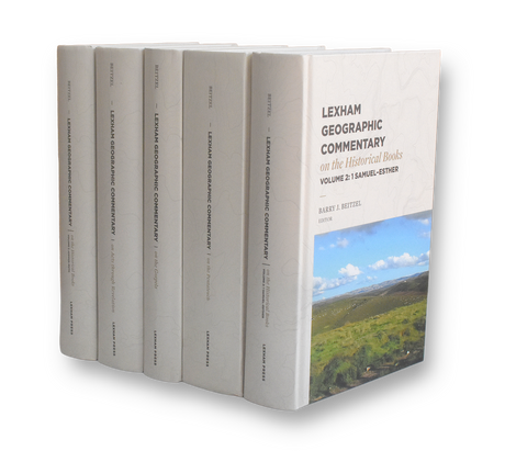 Set of books titled 'Lexham Geographic Commentary' on a white background