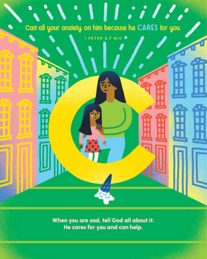Full-page illustration from My First ABC Book of Bible Verses (Big Truths for Little Minds)