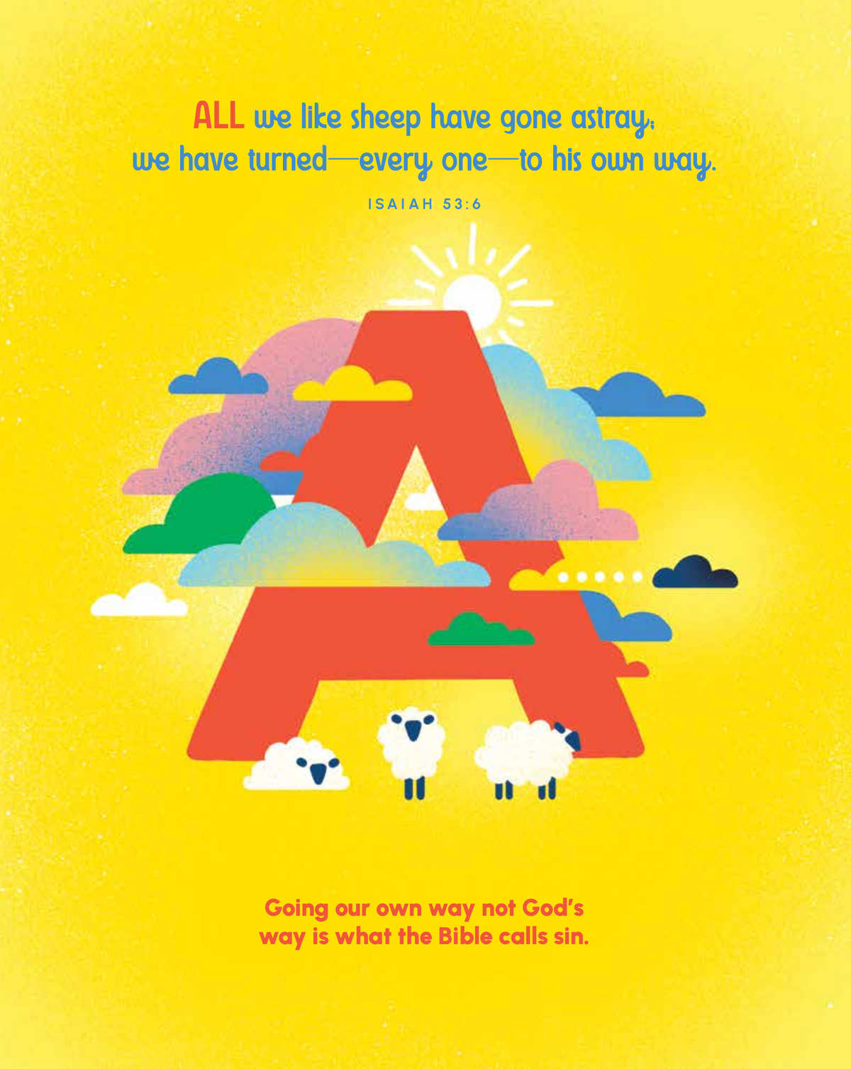 Full-page illustration from My First ABC Book of Bible Verses (Big Truths for Little Minds)