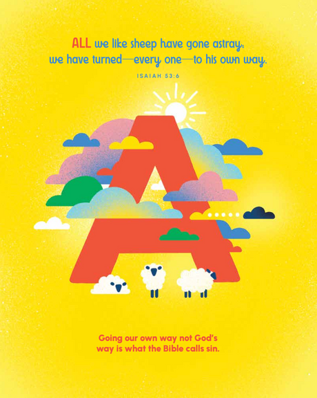 Full-page illustration from My First ABC Book of Bible Verses (Big Truths for Little Minds)