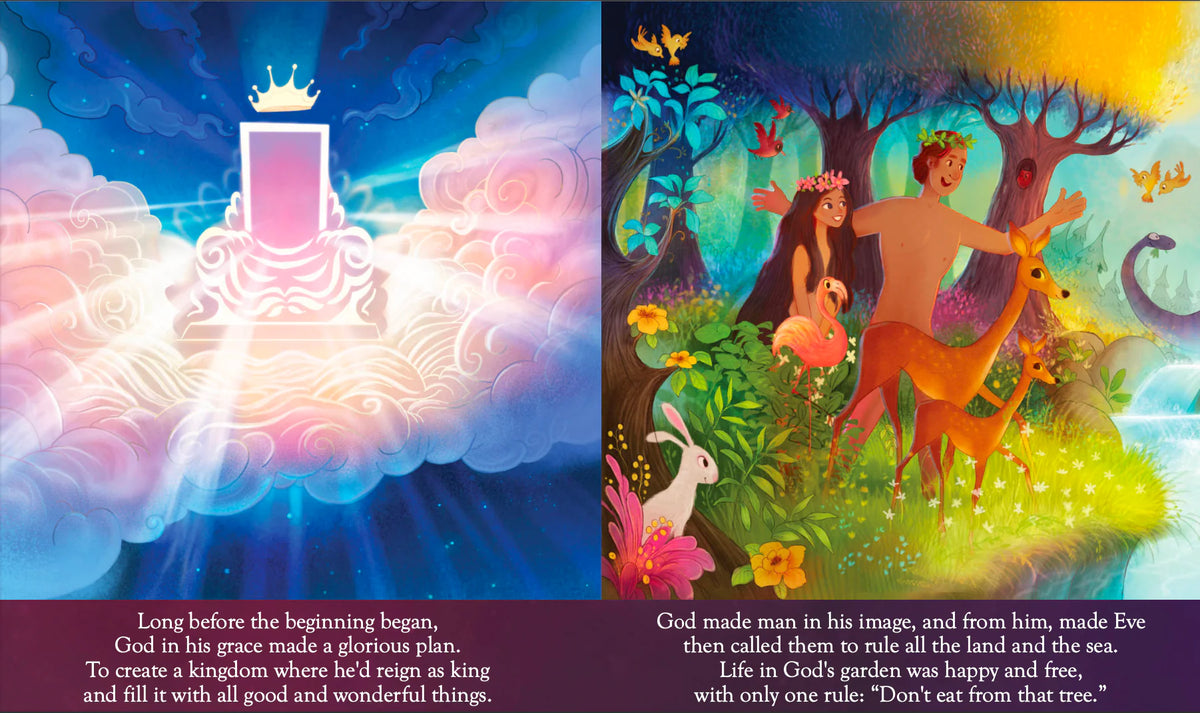 Illustrated interior spread from The Kingdom of God Rhyming Board Book