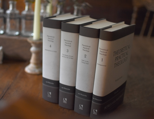 Photo of four volumes of Theoretical-Practical Theology