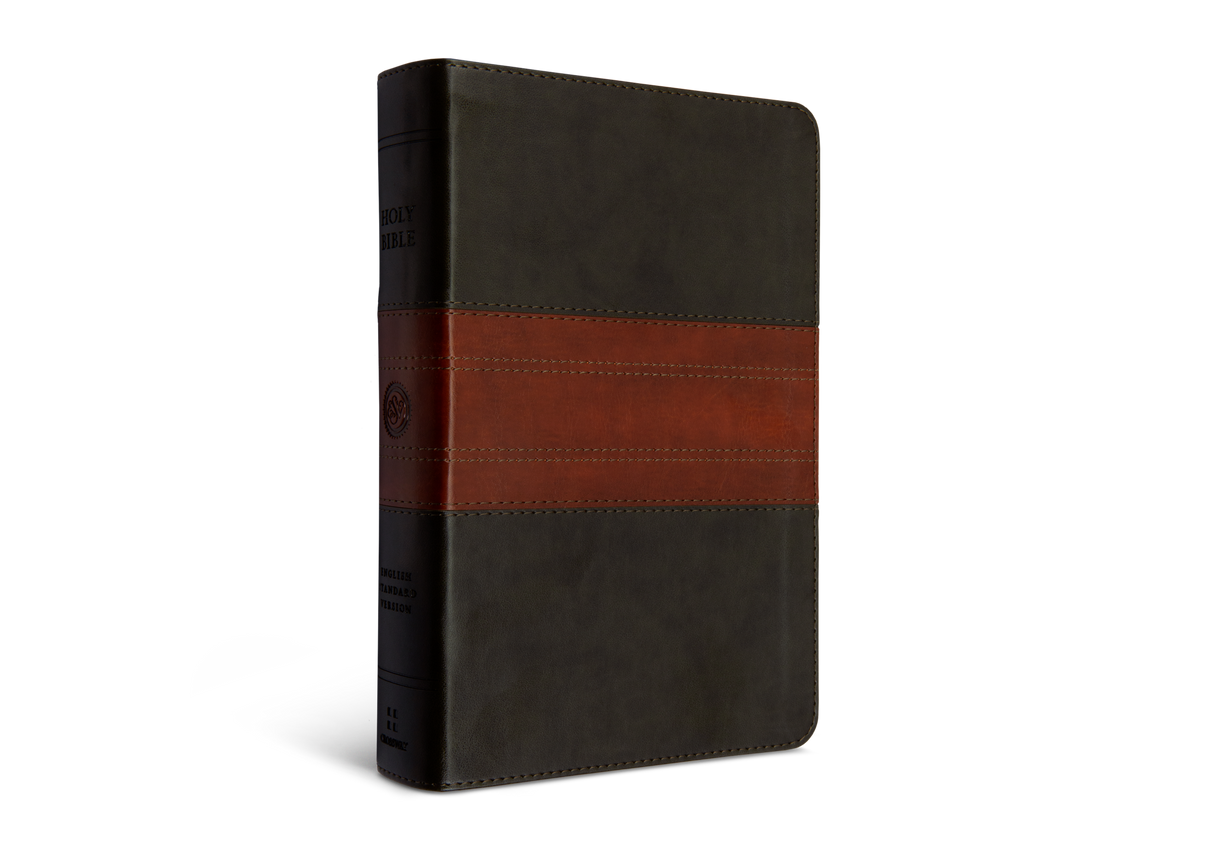 ESV Large Print Personal Size Bible (Trutone, Forest/Tan, Trail Design)