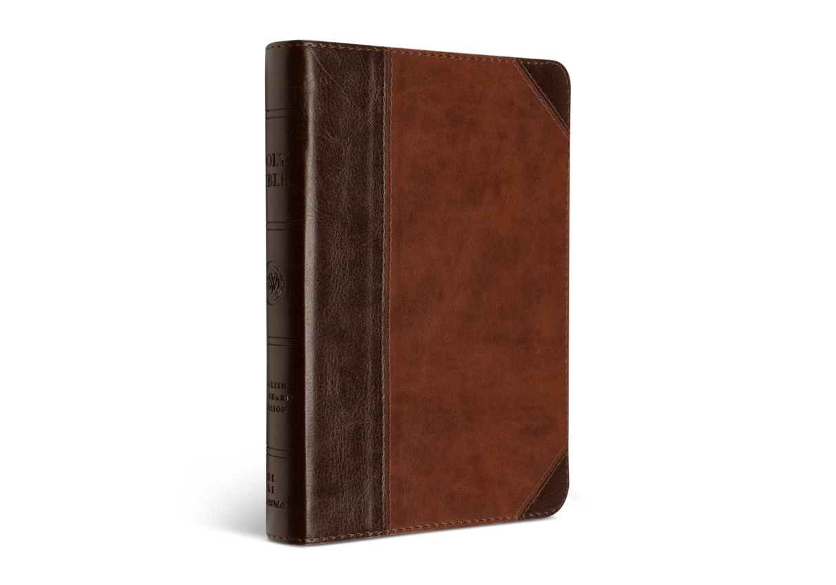 ESV Large Print Compact Bible (TruTone, Brown/Walnut, Portfolio Design)