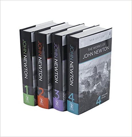 Row of the volumes in The Works of John Newton (4 Volume Set), showing spines and one front cover