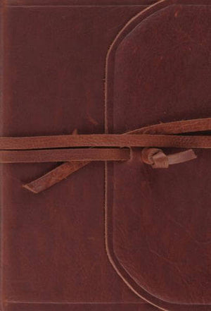 ESV Large Print Compact Bible (Natural Leather, Strap Flap)