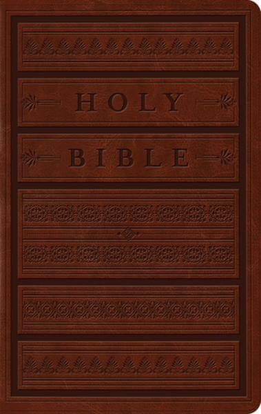 ESV Large Print Personal Size Bible (TruTone, Brown, Engraved Mantel Design) cover image