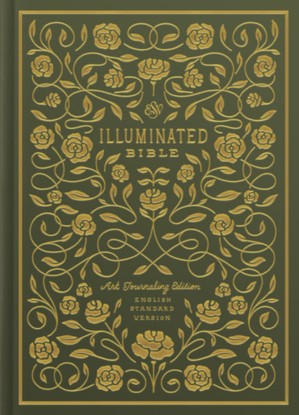 ESV Illuminated Bible, Art Journaling Edition (Hardcover, Green) cover image