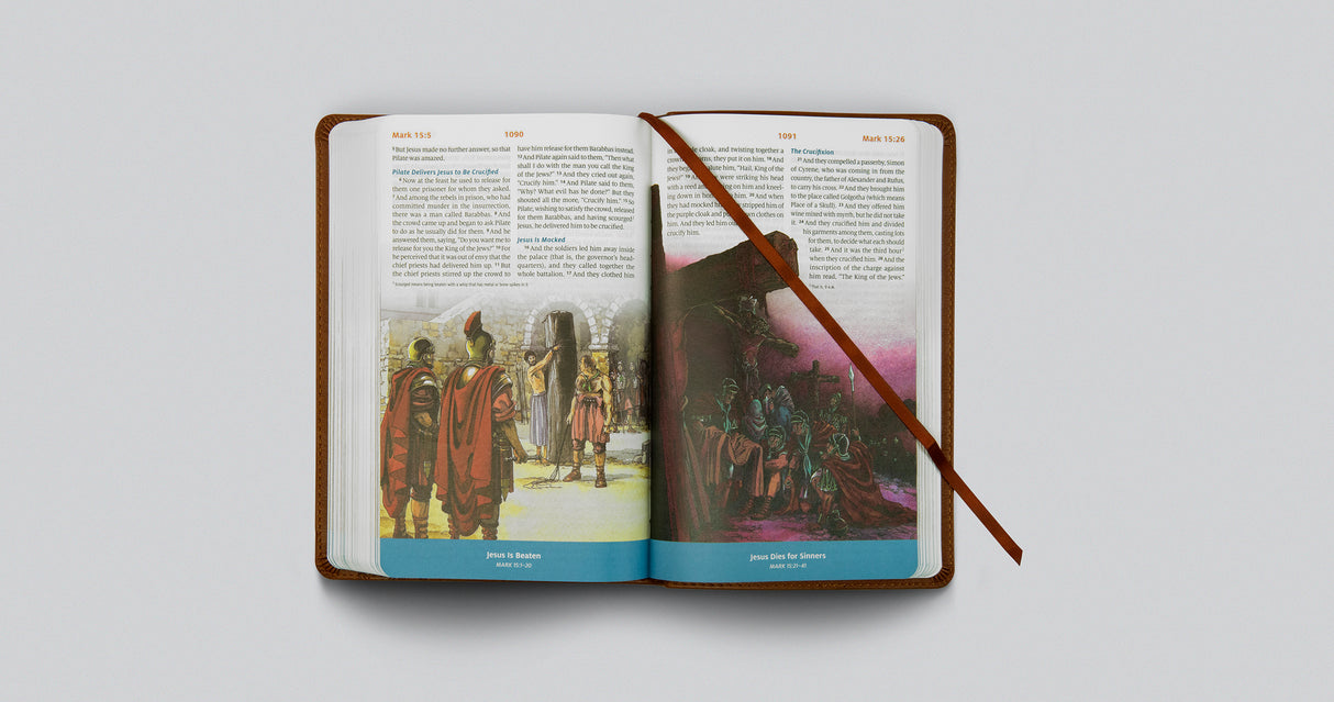 ESV Children's Bible (Trutone, Brown, Let the Children Come Design)