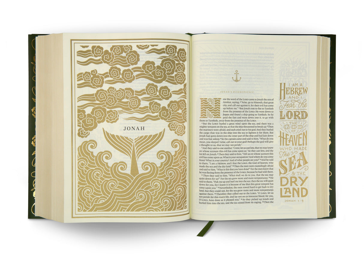 ESV Illuminated Bible, Art Journaling Edition (Hardcover, Green)