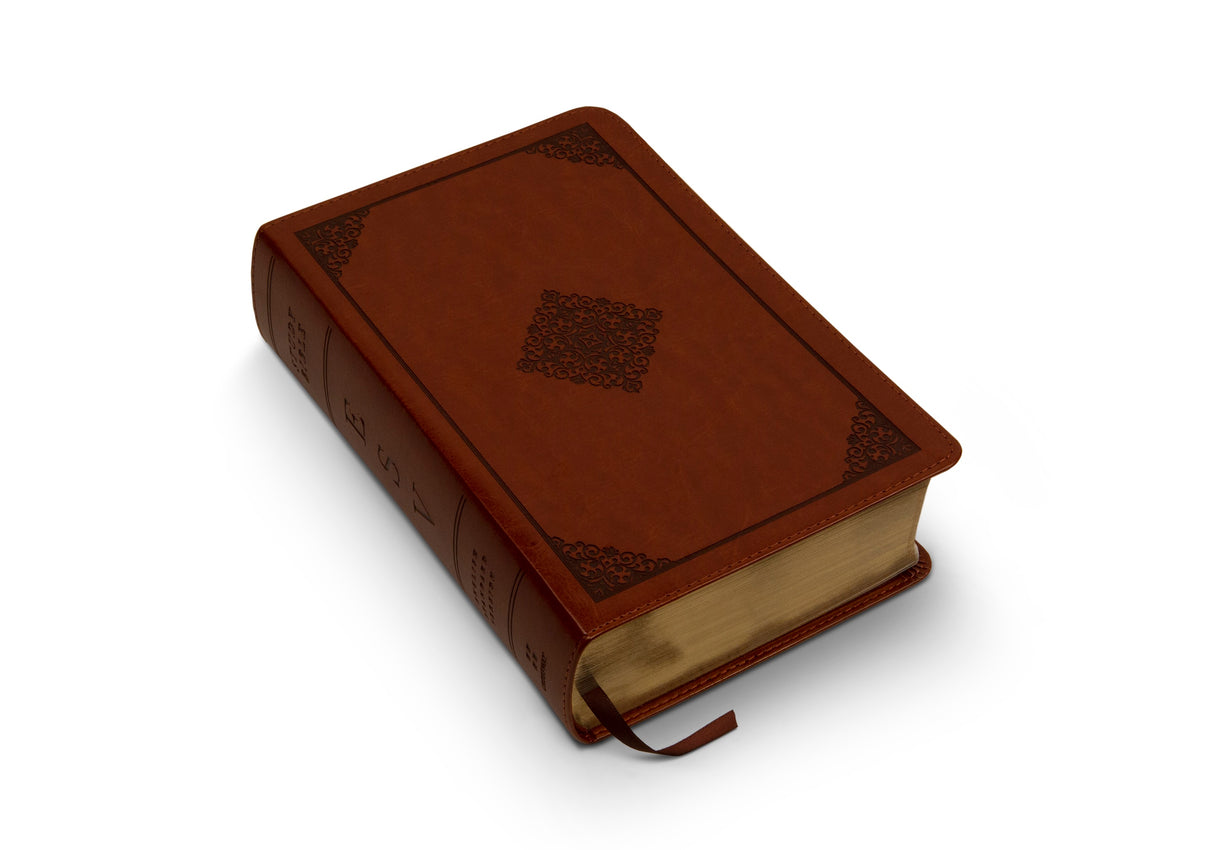 ESV Study Bible, Personal Size (TruTone, Saddle, Ornament Design) (1018279559215)