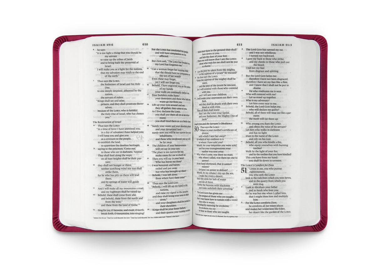 ESV Value Compact Bible (Trutone, Raspberry, Floral Design)