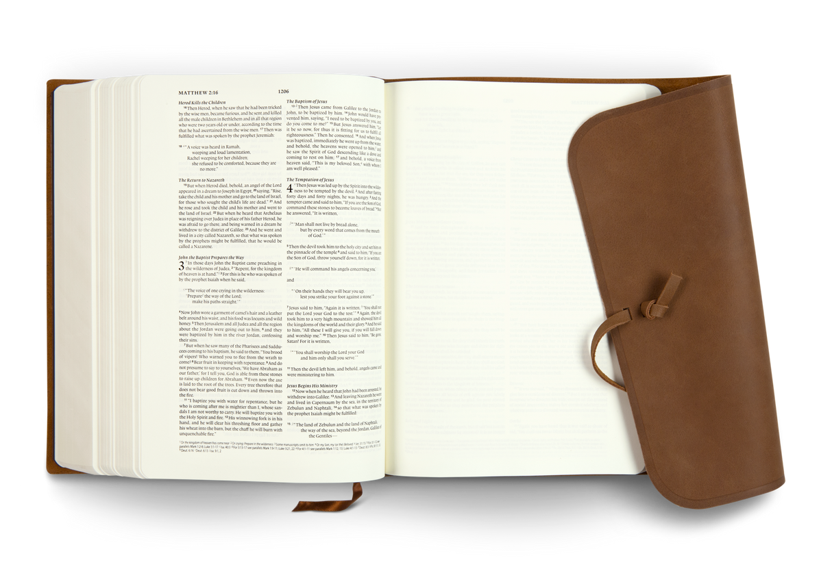 ESV Journaling Bible, Interleaved Edition (Leather, Brown, Flap with Strap) (1023779831855)