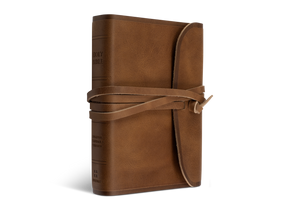 ESV Large Print Compact Bible (Natural Leather, Strap Flap)