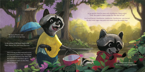 Illustrated interior spread from Gus Loses His Grip: When You Want Something Too Much (Good News for Little Hearts)