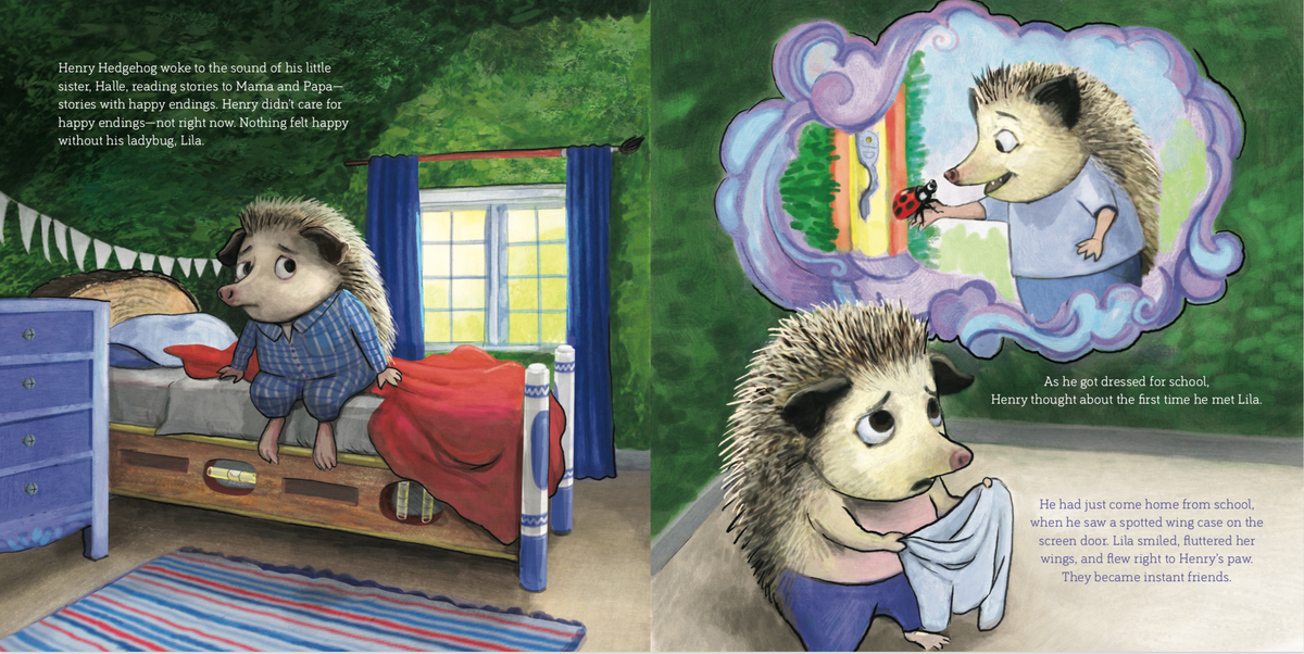 Illustrated interior spread from Henry Says Goodbye: When You Are Sad (Good News for Little Hearts)