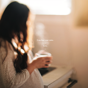Interior page from If I Could Speak: Letters from the Womb with a photo of a woman holding a mug