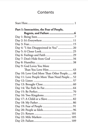 Table of contents page from A Small Book About Why We Hide