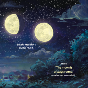 Illustrated interior spread from The Moon is Always Round